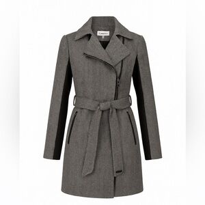 Calvin Klein Gray Trench Coat with Belt